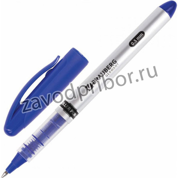 Ручка-роллер 12 шт в упаковке Control СИНЯЯ корпус серебристый узел 05мм линия 03мм 141554