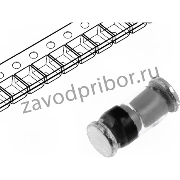 LL4448 L0G, Диод: импульсный, SMD, 100В, 0,15А, 4нс, MiniMELF, Ufmax: 1В, Ifsm: 2А
