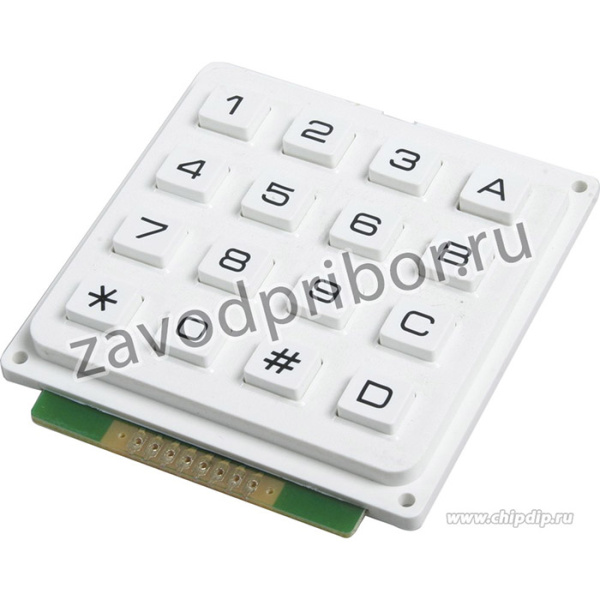 KB1604-PNW, Клавиатура: пластик, Кол-во кноп: 16, нет, пластик, 200мОм, 1Н, 20мА