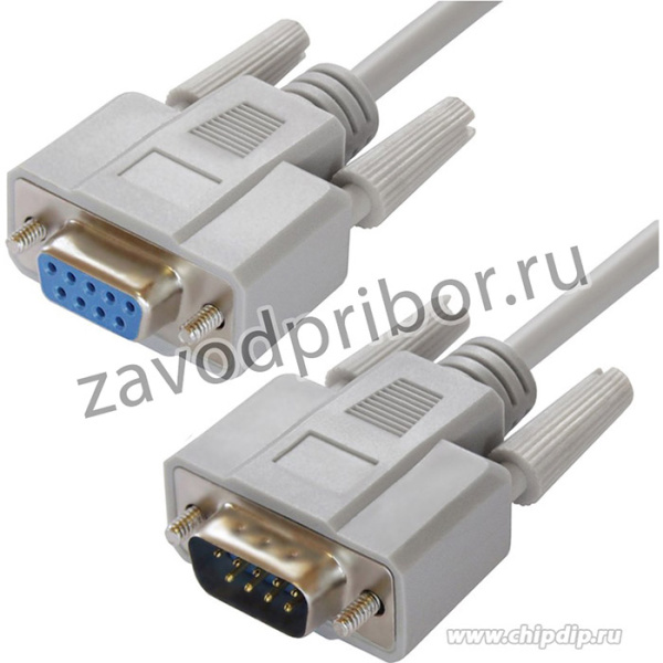 GCR-DB903-10.0m, GCR Удлинитель 10.0m RS-232, 0-модемный, DB9/DB9 9M/9F, серый, 30 AWG