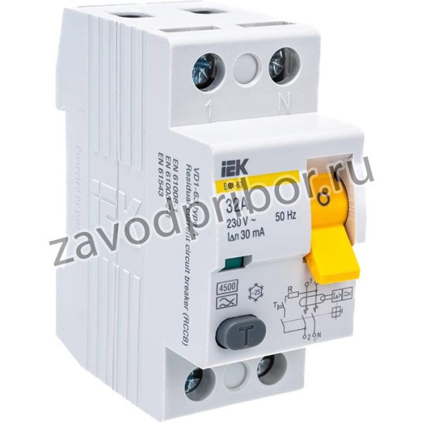 УЗО ВД1-63 2Р 32А 30мА тип А MDV11-2-032-030