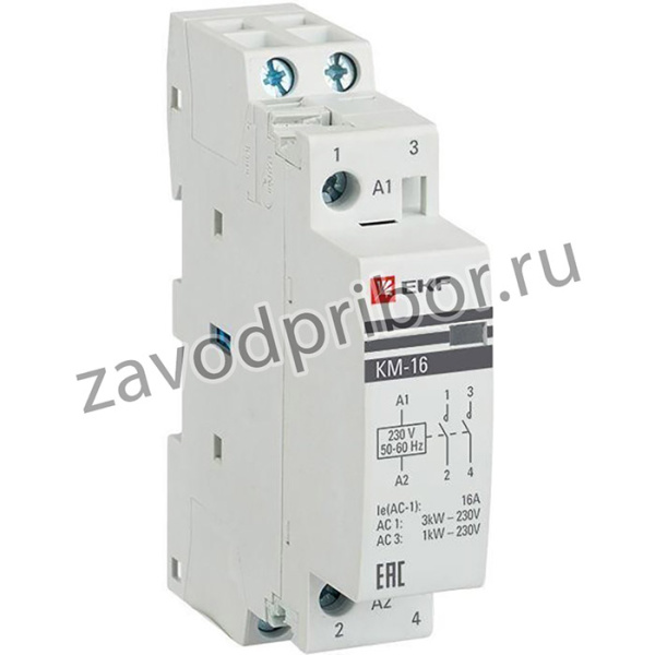 Контактор мод. КМ 16А 2NО (1 мод.) EKF km-1-16-20