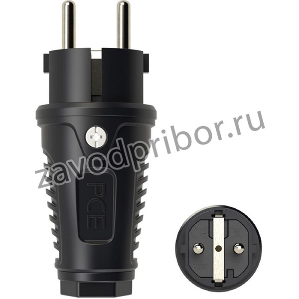 Вилка каб 16А 250V 2P+E IP54 корпус черный, маркер черный 0512-ss