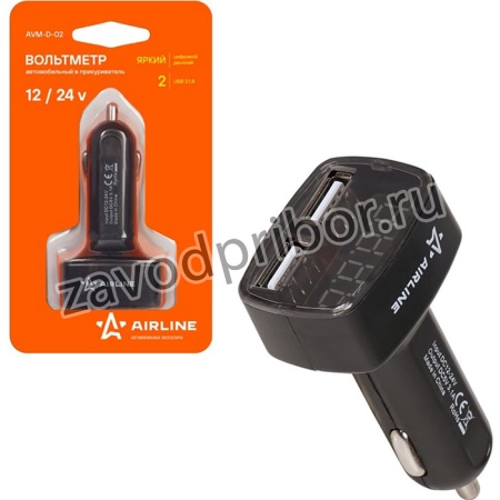 Вольтметр + 2USB 3.1A в прикуриватель AVM-D-02