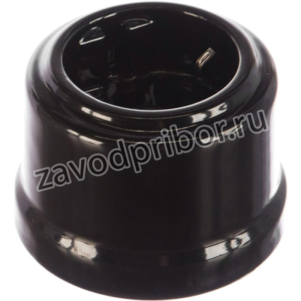 Розетка ретро керамическая с заземл. конт., черный RS-80008