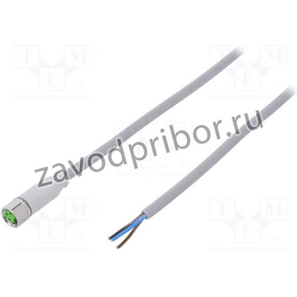 7014-08041-2100300, Соединительный кабель, M8, PIN: 3, прямой, 3м, вилка, 60ВAC, 60ВDC