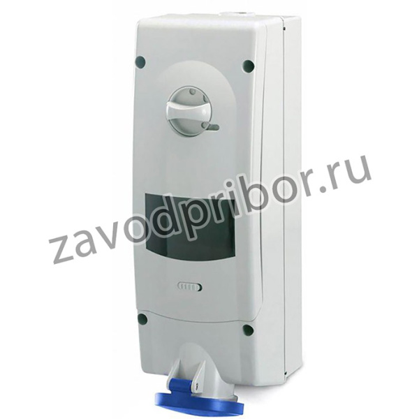 Розетка настенная 16А 2P+E (УЗО 25А 30мА) с мех. блокировкой и предустановленным модульным оборудованием IP44 DKC DIS5671683R