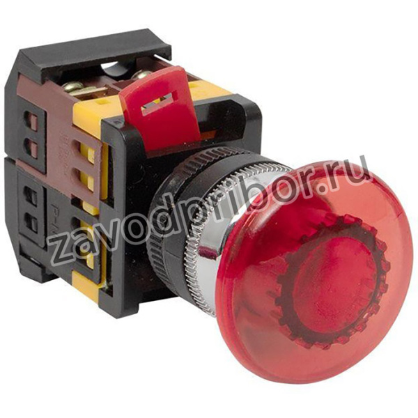 Кнопка "Грибок" AELA-22 NO+NC 220В с подсветкой красн. PROxima EKF pbn-aela-1r-220