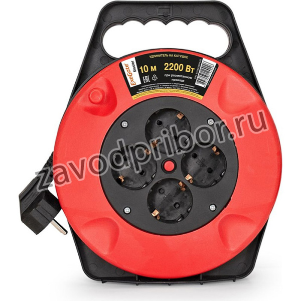 Удлинитель.на.катушке Master.ECS-1- 1B.4.евро.с.заз 10м.защ.от.детей. перегр.3х10мм.286336