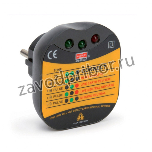 MS6860D — тестер электрических розеток и заземления