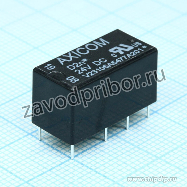 1-1393793-4, (V23105A5477A201), Сигнальное реле, DPDT, 24 В DC, 3 А, Серия D2n/V23105, Сквозное Отверстие, Без Защелки