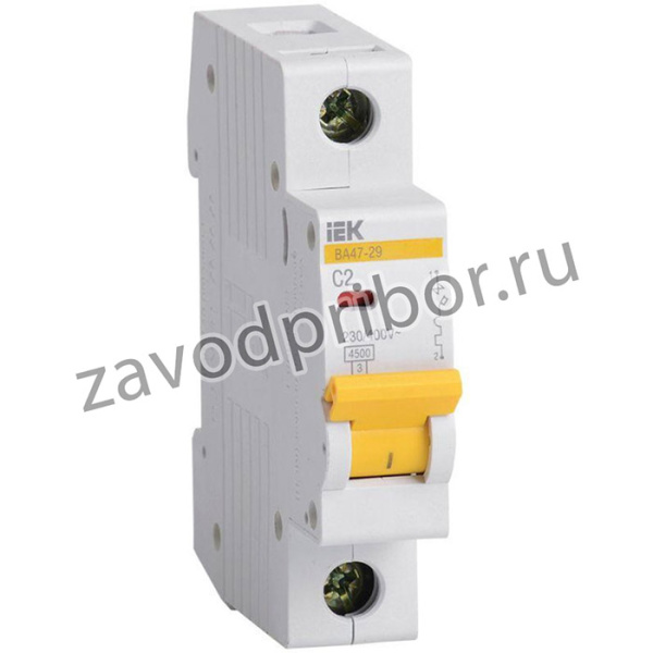 Выключатель автоматический модульный 1п C 2А 4.5кА ВА47-29 IEK MVA20-1-002-C