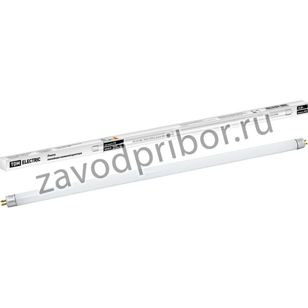 Лампа люминесцентная линейная двухцокольная ЛЛ-12/16Вт, T4/G5, 6500 К, длина 468,7мм TDM
