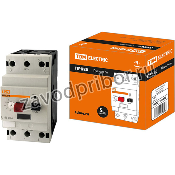 Пускатель ПРК80-6 In=6A Ir=4-6A Ue 660В TDM