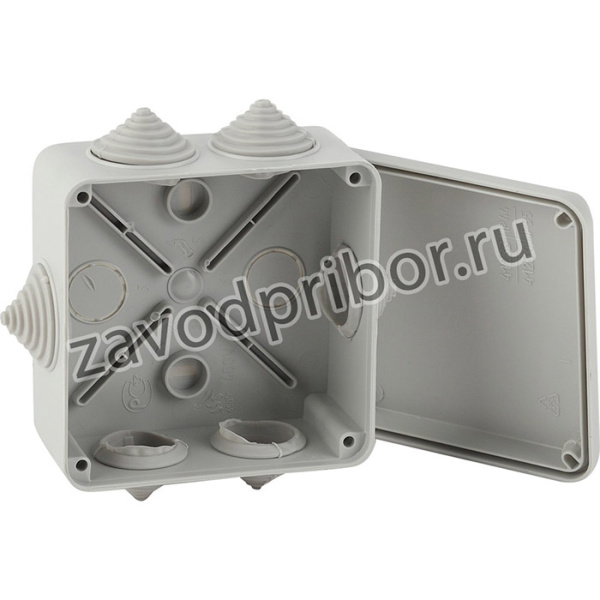 ЭРА Коробка распаячная открытой установки КОРv 100х100х50мм на винтах 6 гермовводов IP55 Б0047264