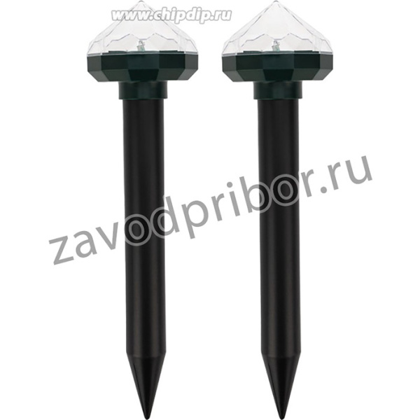 71-0077, Набор отпугивателей кротов с садовым фонариком (R 20м х2) кристалл