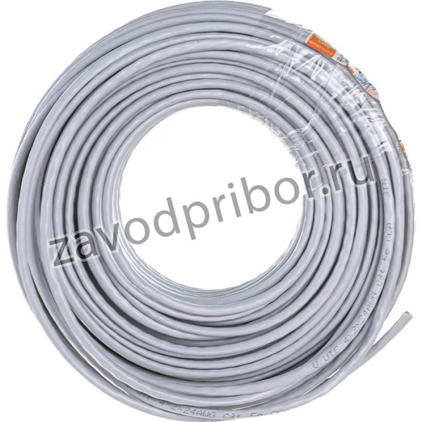 Кабель витая пара народный U/UTP Cat 5e 4х2х24AWG CCA 50м PVC, серый SQ0107-0114