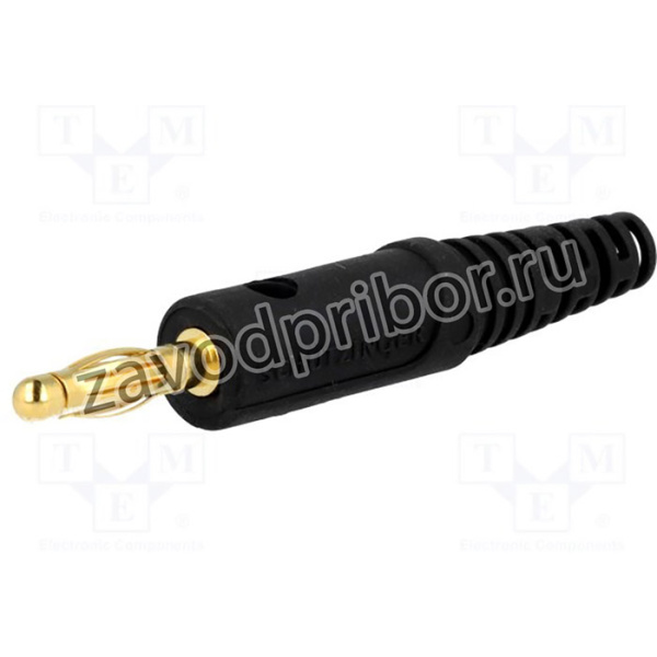 FK 8 L AU / SW, Вилка, "банан" 4мм, 32А, 33ВAC, 70ВDC, черный, Длина: 65,5мм