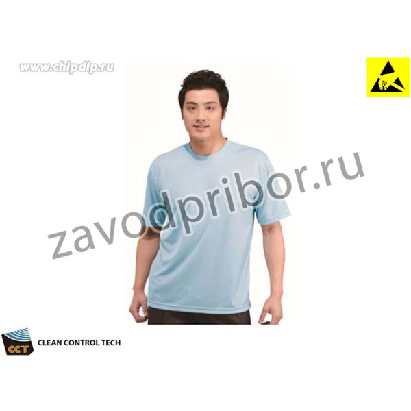 Антистатическая футболка, светло-голубая, 2XL(105)