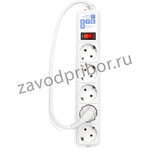 Фильтр-удл. PC 0,5м 5р, бел. 10А/2,2кВт SPG-B-0,5М-WHITE