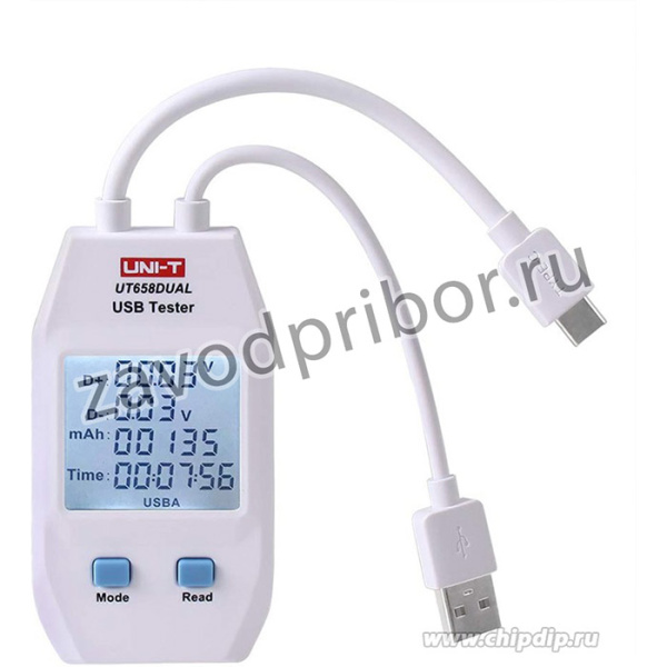 UT658DUAL, Тестер USB (ток, емкость, напряжение)