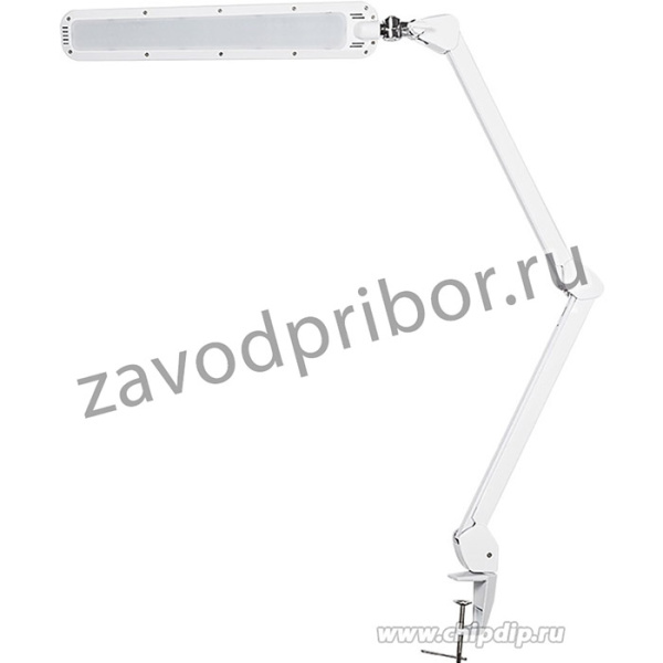 31-0408, Лампа настольная бестеневая, струбцина, ECO light, 90 SMD LED, сенсорный диммер, белая