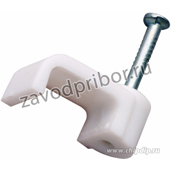 07-4205, Крепеж кабеля плоский 5 х 2 мм, белый (упак. 50 шт)