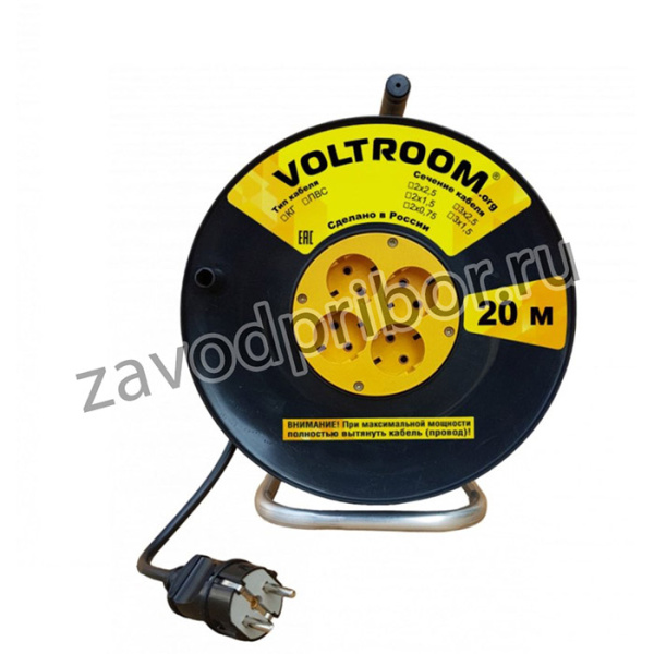 Удлинитель на пластиковой катушке ПВС 2*0,75-20 10А, 220В