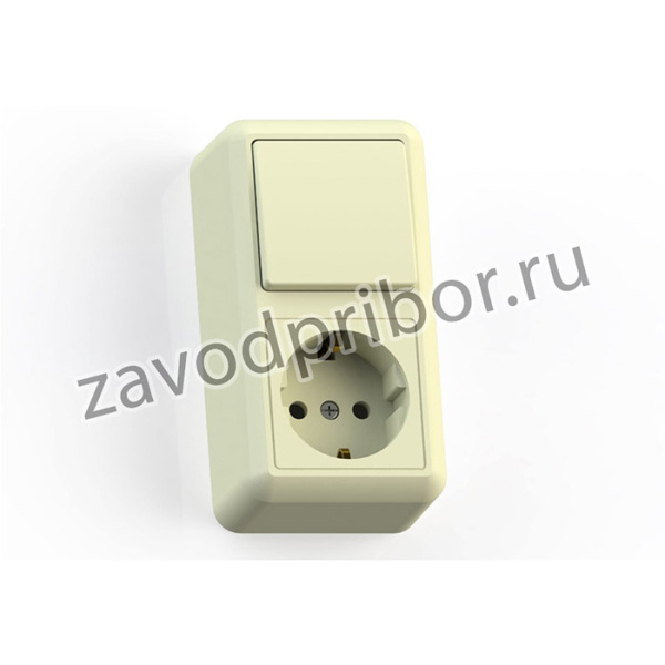 ОПТИМА Блок комб. откр.уст. 1кл.выкл.+розетка с з/к БКВР-405 с/к 8086
