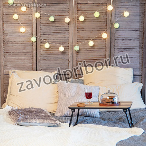 303-078, Тайские фонарики Перламутр 3.5 м, 20 LED, прозрачный ПВХ, цвет свечения теплый белый