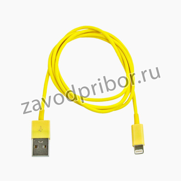 USB lightning Cable для Apple iPhone 5, iPad Mini, iPad желтый, коробка