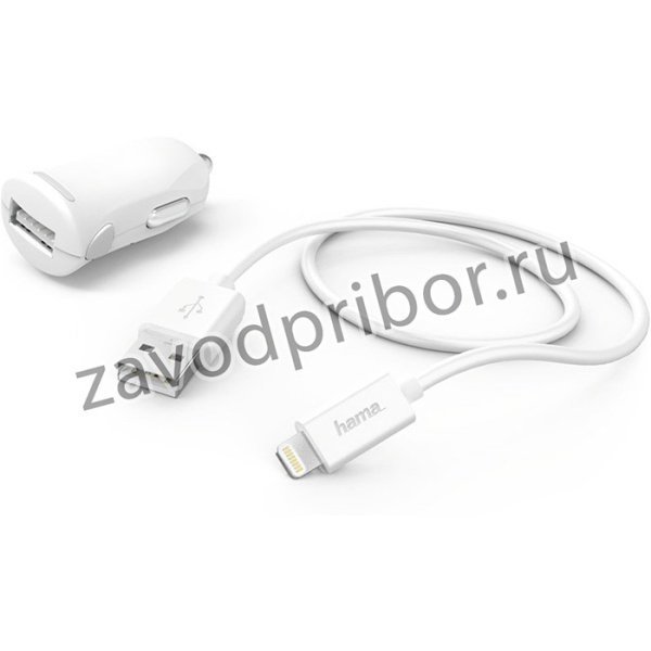 Комплект зар./устр. Hama H-183266 2.4A USB для Apple белый (00183266)