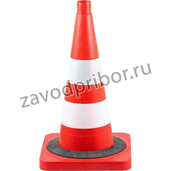 Конус сигнальный 520 мм Оранжевый, с 2-мя белыми полосами, утяжеленный КС-2.4.0-П