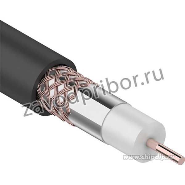 RG-6U+CU (01-2222), Кабель коаксиальный 75 Ом, медь,наружное применение,черный