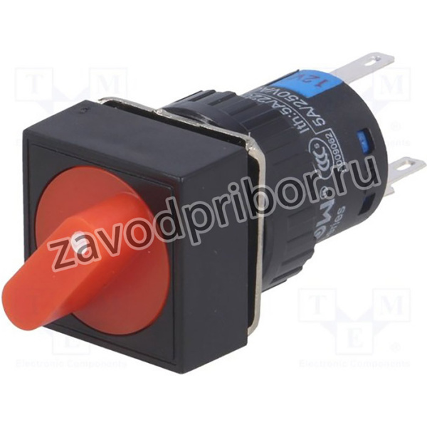 V16-11XAF-2-12R, Переключатель: поворотный, Пол: 2, SPDT, 3A/220ВAC, 2A/24ВDC, 50мОм
