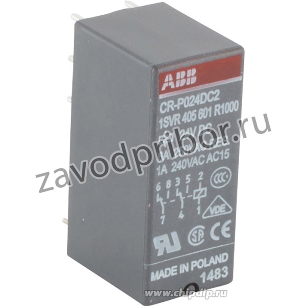 CR-P024DC2 24B DC 2ПК (8A), Реле 2 переключ. 24VDC, 8A/ 250VAC