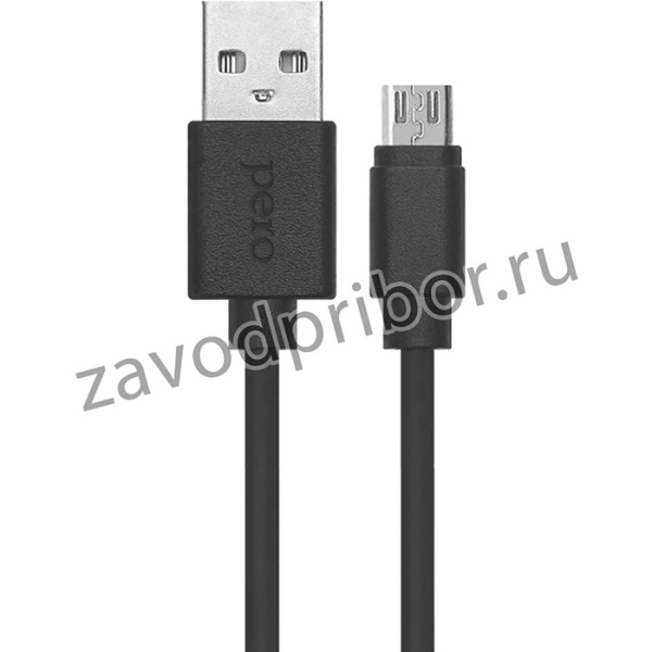 Кабель PERO, DC-03, micro-USB, 2.5А, 1м, Fast charge, черный