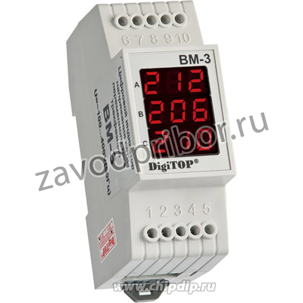 Вм-3 (red), Вольтметр действующего значения переменного тока, DIN трехфазный