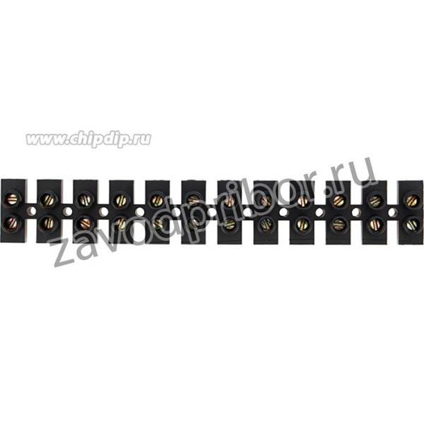 07-5010-2-7, Клеммная колодка винтовая KВ-10 (4-10 мм2), ток 10 A, полипропилен черный, индивидуальная упаковка